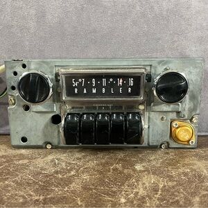 Vintage Car Radio with Black and Silver Finish